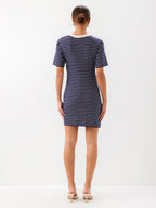 Darla Side-Knot Contrast Dress Jilli Boutique 2F56802 Navy