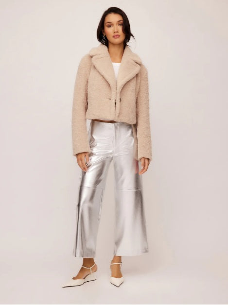 Fifteen Twenty Silver Faux Leather Pants Jilli Boutique