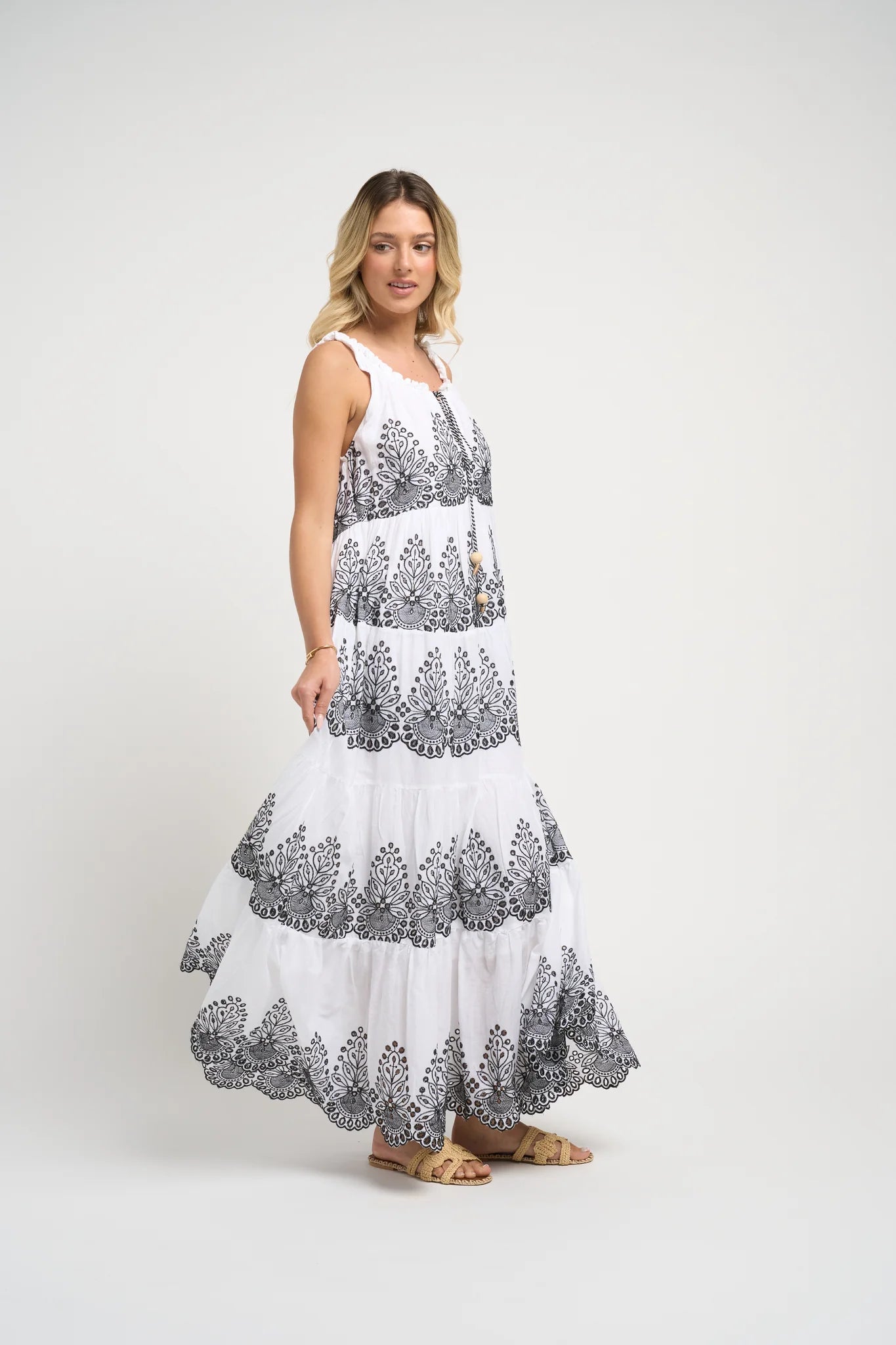 Pegasus Maxi Dress Black/White