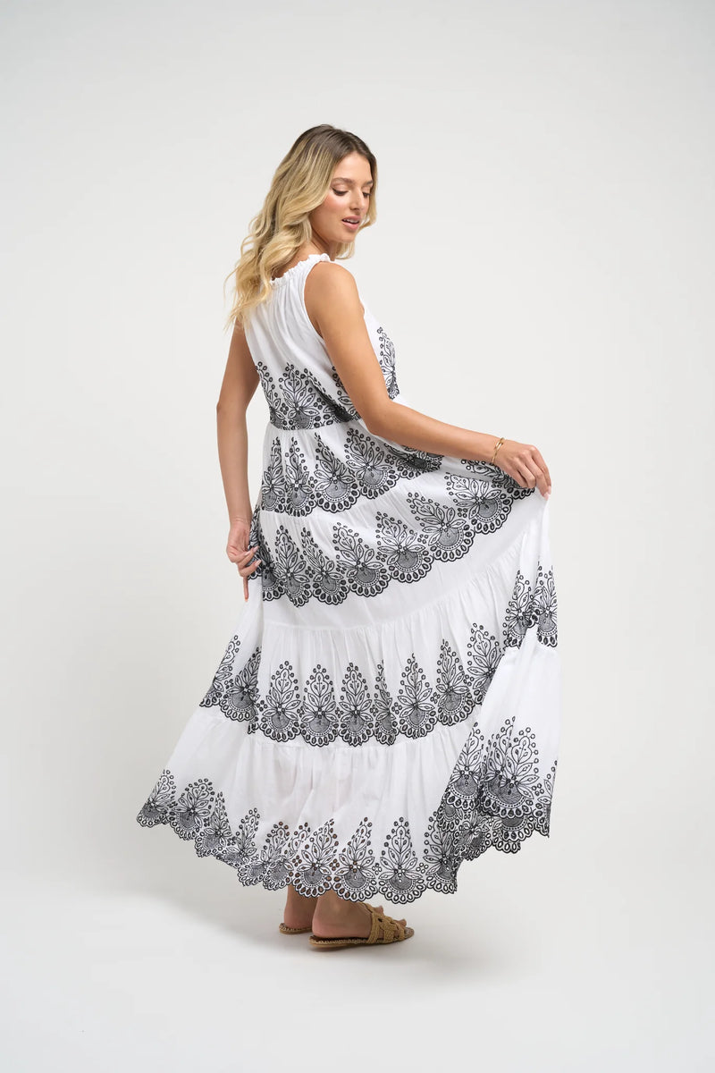 Pegasus Maxi Dress Black/White
