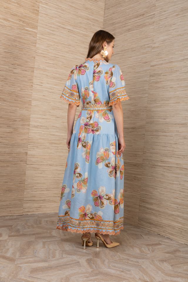 Hale Bob Brody Linen Maxi Dress 64dc624M Jilli Boutique Buckead