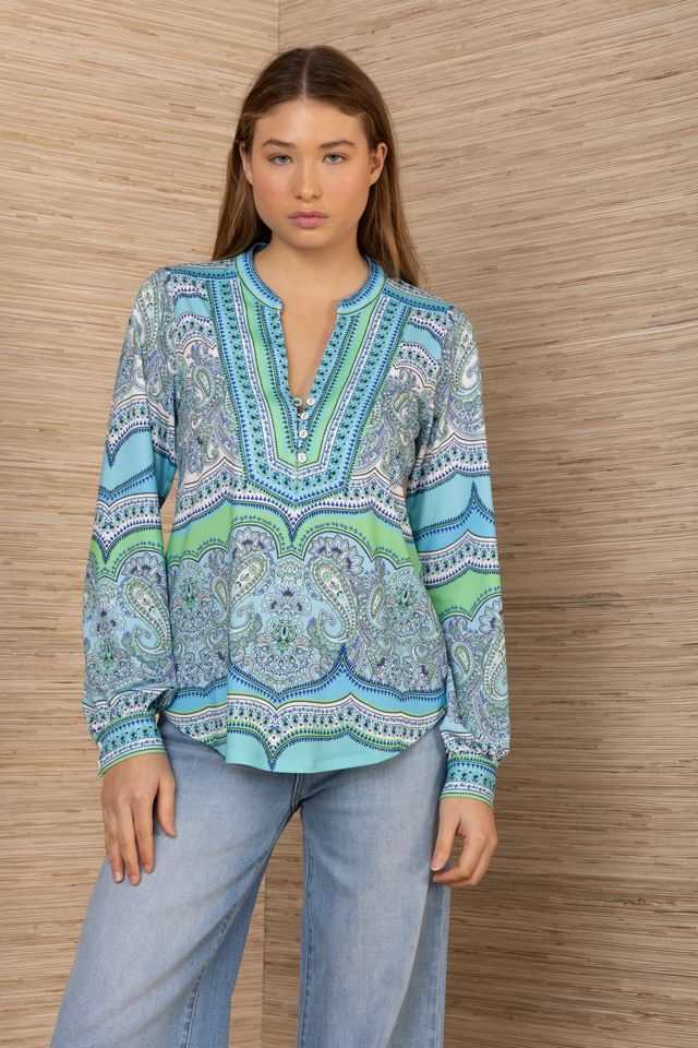 hale bob Azra Jilli Boutique 62MG242A Turquoise Blouse