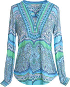 hale bob Azra Jilli Boutique 62MG242A Turquoise Top