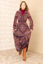 Hale Bob Jilli Boutique Marisole Chiffon Maxi Wine