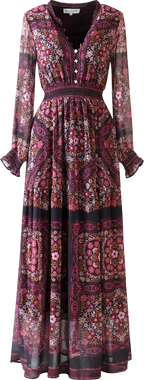 Wine Hale Bob Marisole Maxi Dress Chiffon Jilli Boutique