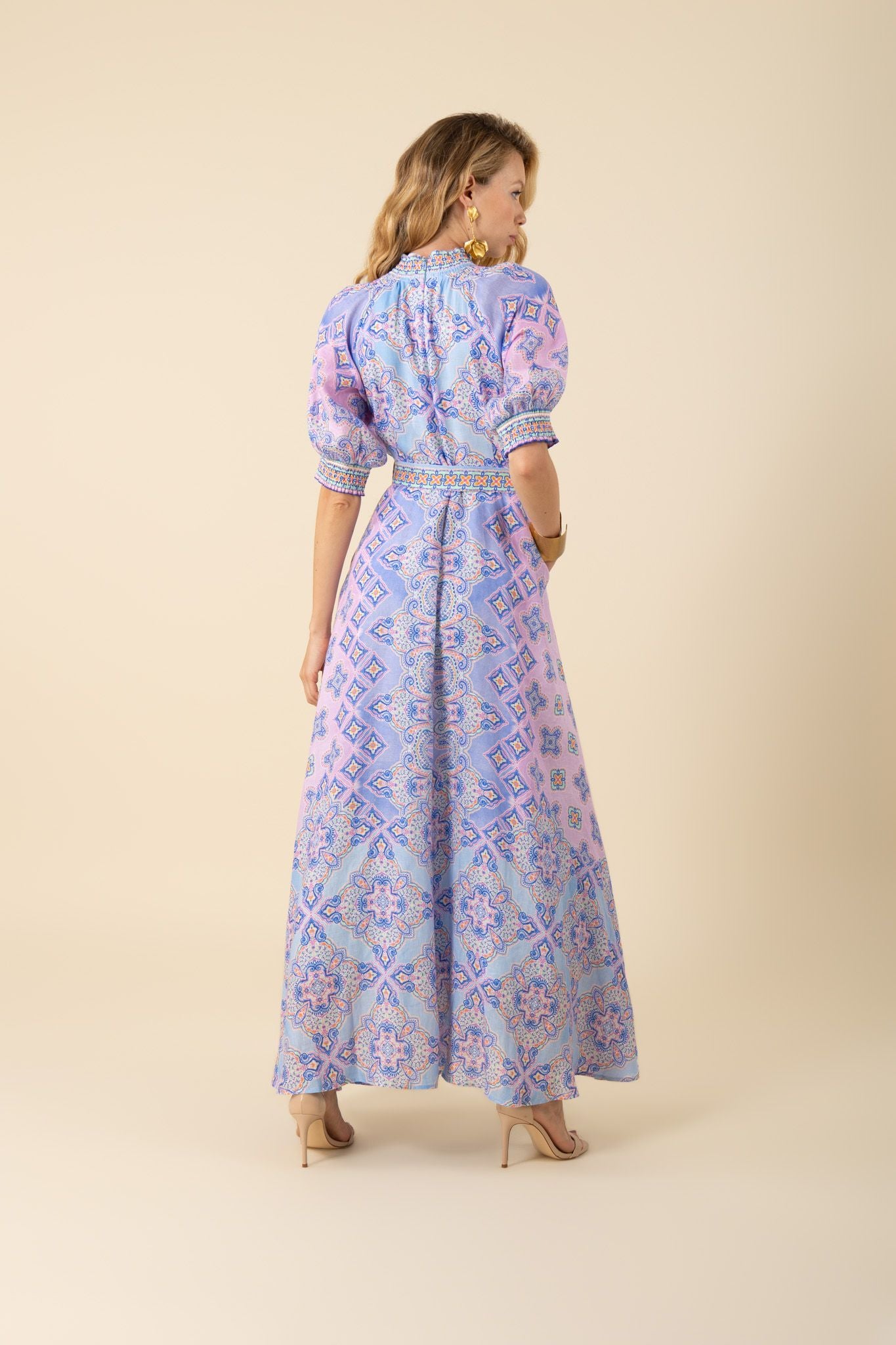 Naya Linen Maxi Dress Jilli Atlanta 51AY616M-Blue Hale Bob