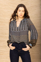 Addilynn Silk Blouse Teal Hale Bob Jilli Boutique
