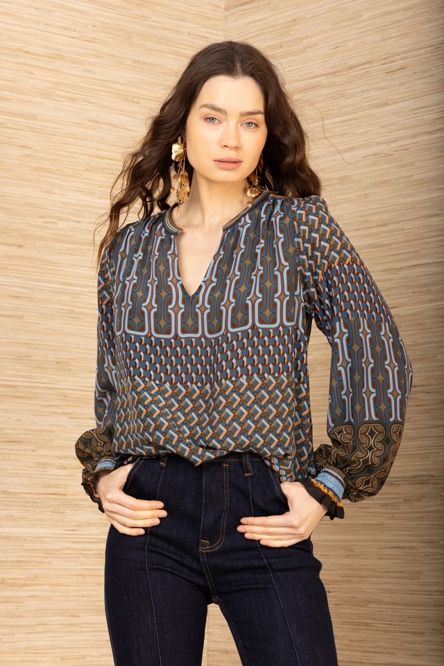 Addilynn Silk Blouse Teal Hale Bob Jilli Boutique