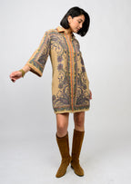 Paisley Border Shirtdress Camel Uncle Frank Jilli Boutique  Ivy Jane Atlanta