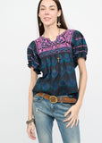 Blue Floral Patsy Top by Sister Mary Jilli Boutique