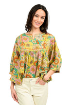 Ivy Jane Daisy Popover Top in Green Style