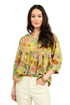 Ivy Jane Daisy Popover Top in Green Style