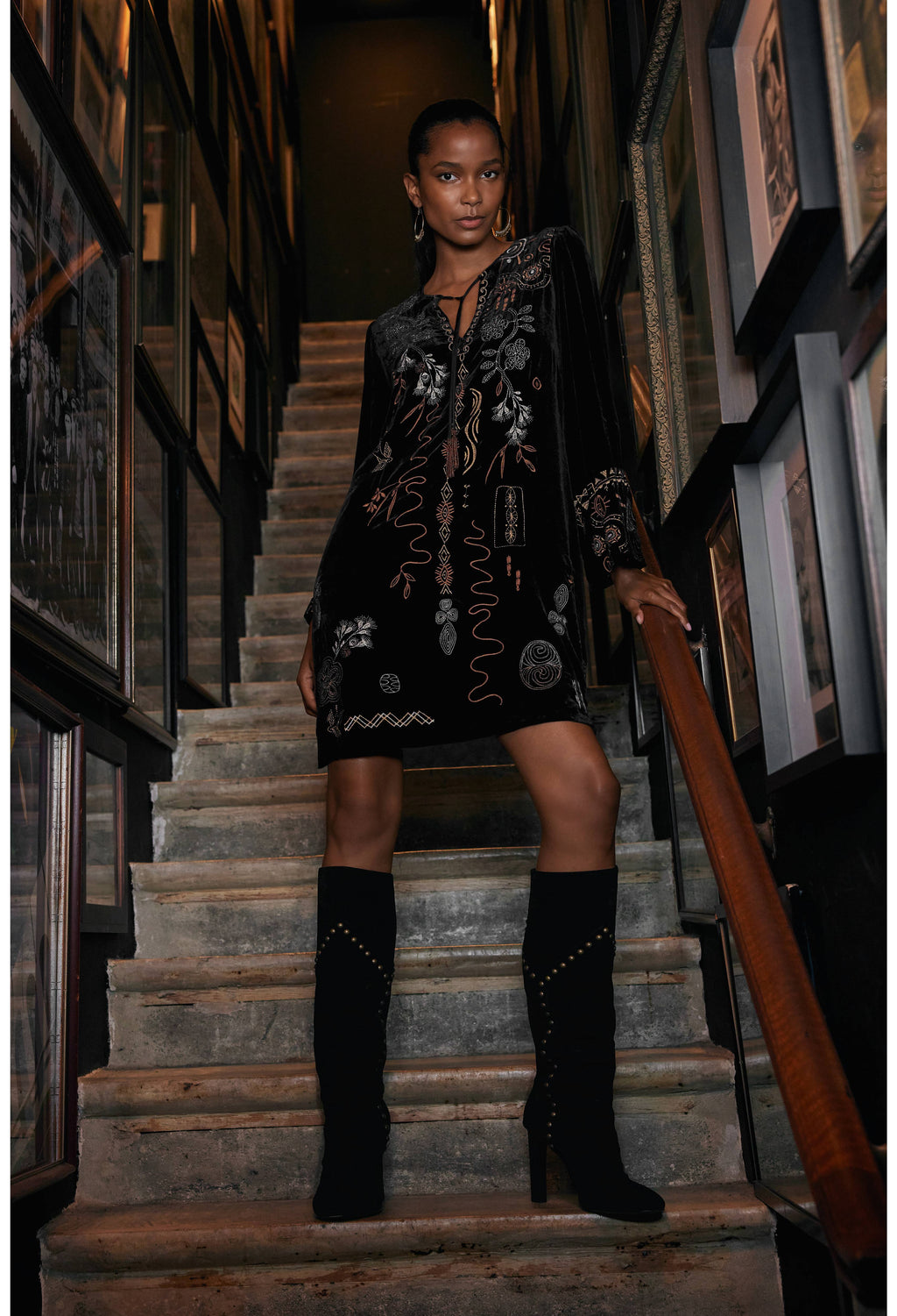 johnny was kimono velvet dress