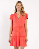 Ginger Dress Jacquard in Coral
