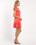 Ginger Dress Jacquard in Coral