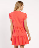 Ginger Dress Jacquard in Coral