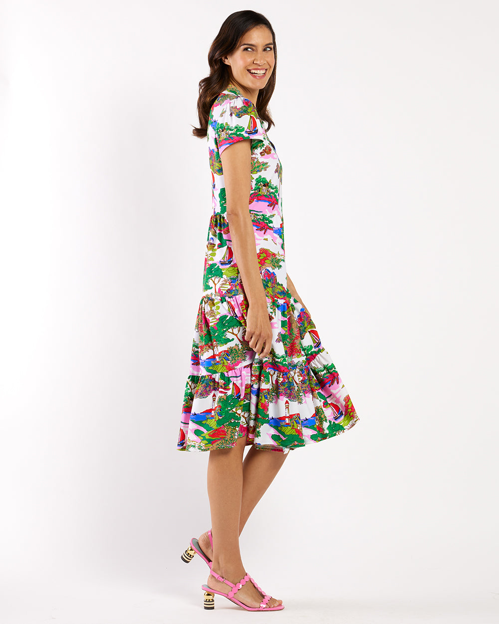 Libby Dress by Jude Connally in Seaside Escape White