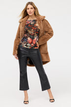 LONG SLEEVE BOAT NECK MESH TEE TOP Johnny Was Jilli Boutique jwla Teyros Scarf holiday