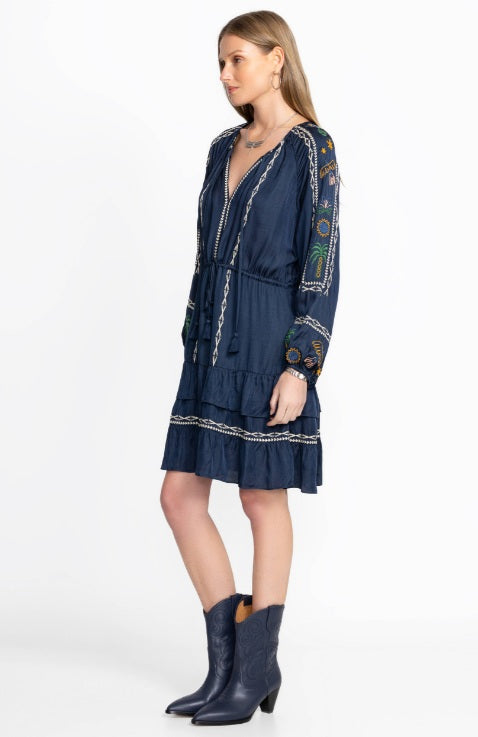 LEXIE TIERED MINI DRESS Johnny was jilli boutique SKU: L32025-R:DBU atlanta