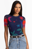 ELEANOR SHORT SLEEVE MESH TEE jilli boutique atlanta SKU: L10123-6:PMA johnny was