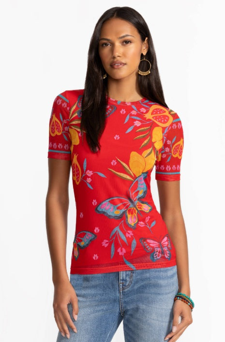 ELEANOR SHORT SLEEVE MESH  L10123-6:EKA Ekaterina Jilli Boutique
