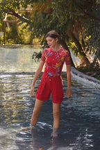 ELEANOR SHORT SLEEVE MESH  L10123-6:EKA Ekaterina Jilli