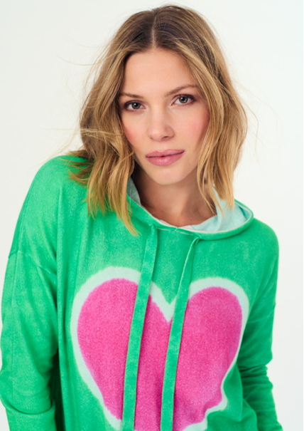 J Society womens crew heart hoodie sweater clover jilli boutique