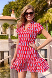 Ginger Dress Jude Cloth Jilli Boutique Atlanta Sailors Knot Red