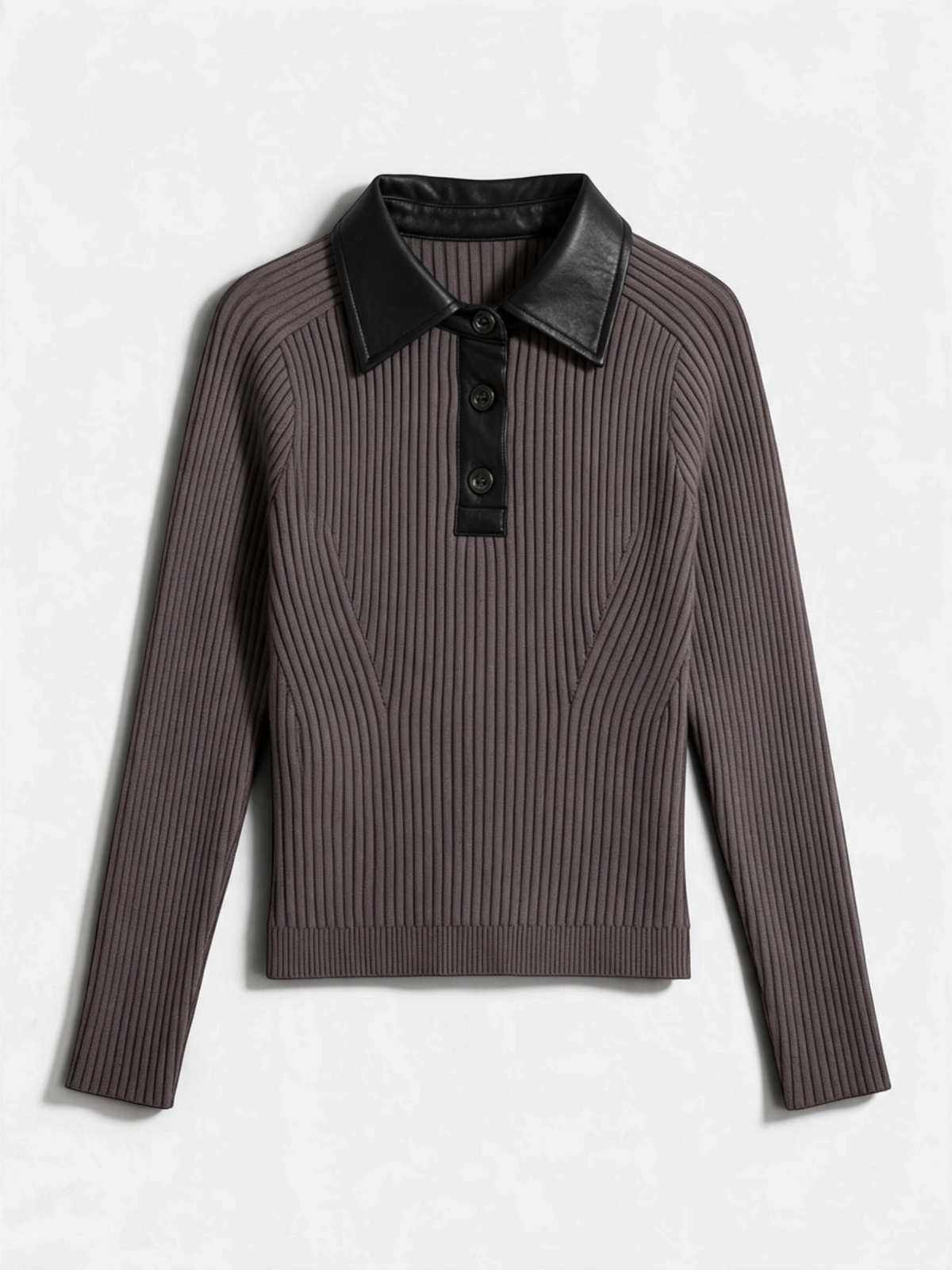 Central Park West Kara Vegan Collar Turnlock Polo Charcoal Jilli Boutique