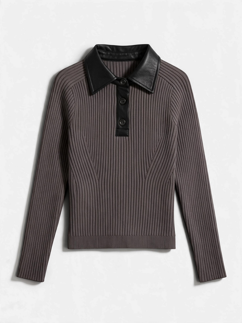 Central Park West Kara Vegan Collar Turnlock Polo Charcoal Jilli Boutique