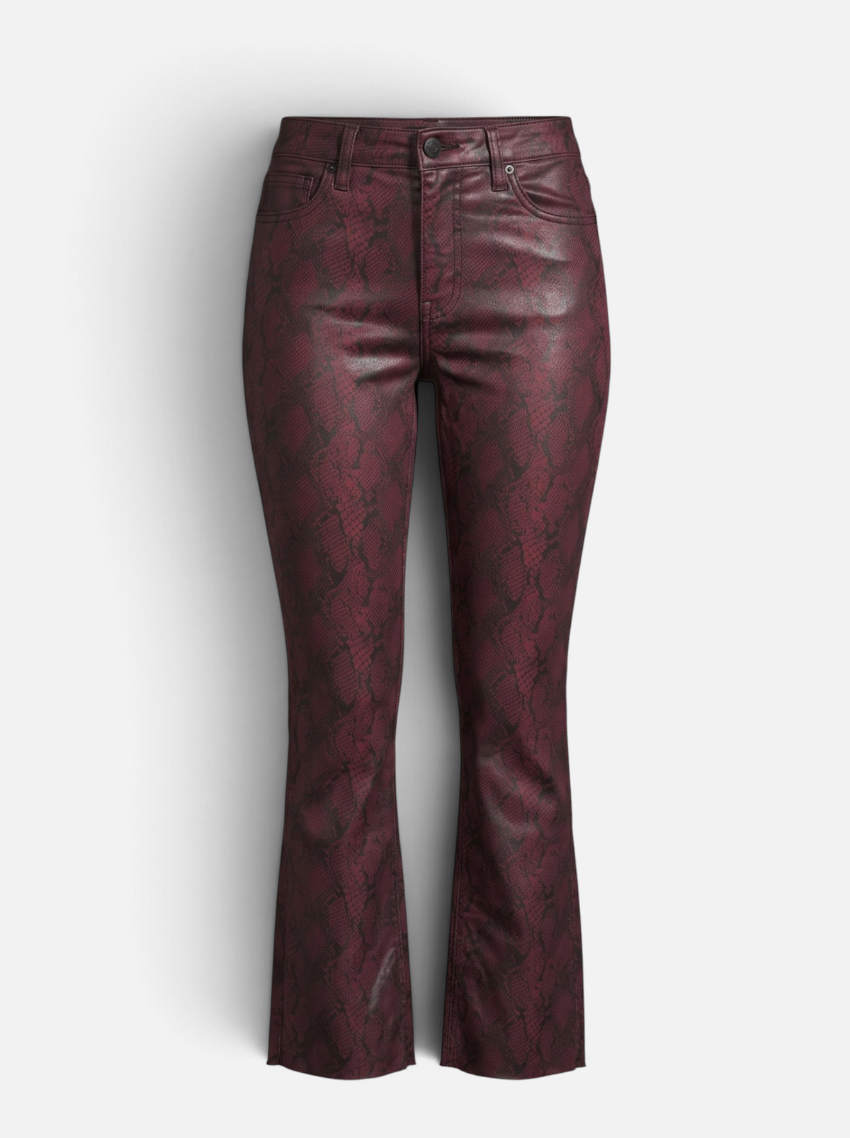 Kelsey High Rise Fab Ab Ankle Flare Burgundy