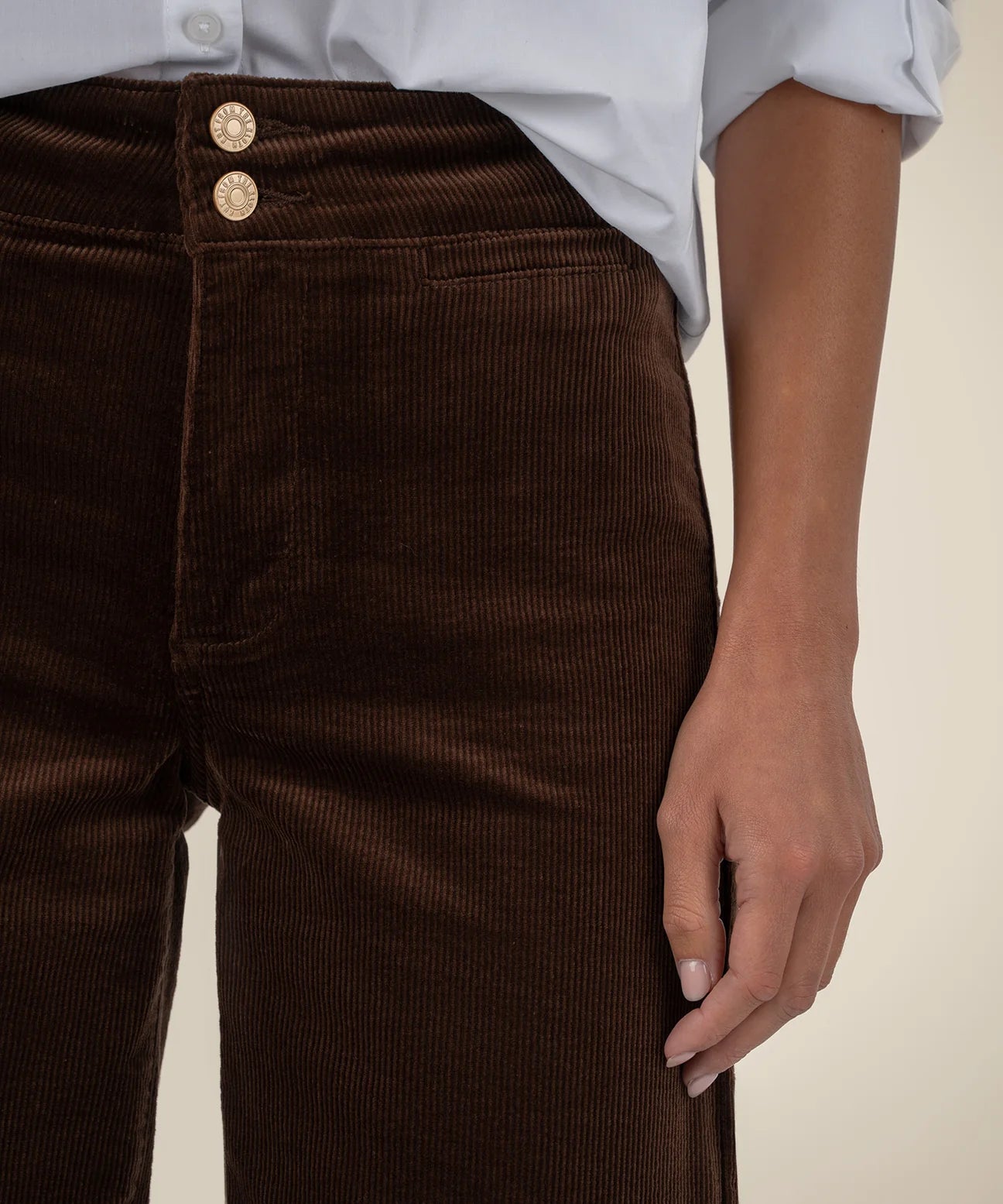 Meg Corduroy Wide Leg Pant Fudge Kut From the Kloth Jilli Boutique SKU: KB65701 Buckhead Dunwoody Atlanta