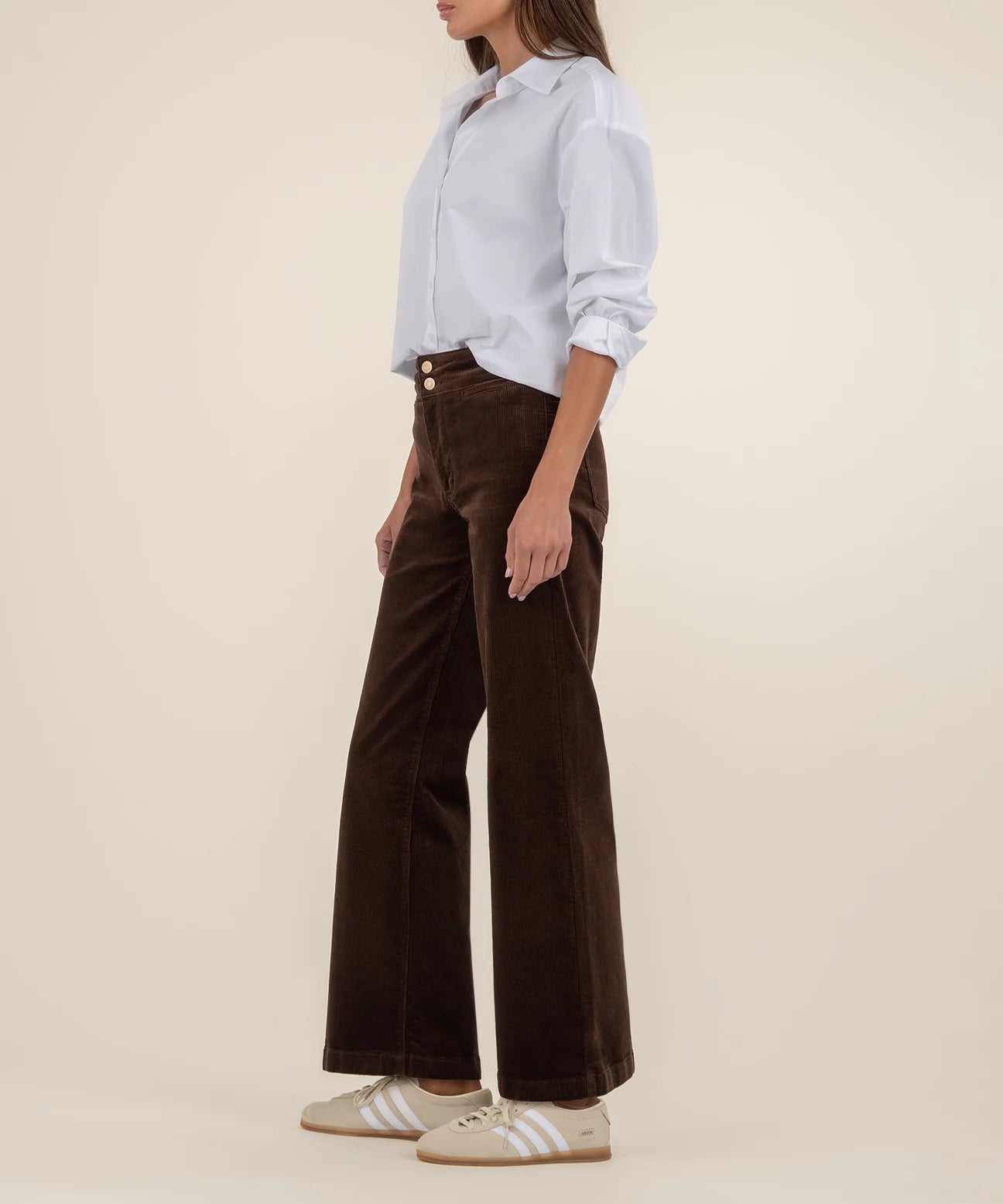 Meg Corduroy Wide Leg Pant Fudge Kut From the Kloth Jilli Boutique SKU: KB65701 Dunwoody Atlanta Denim