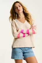 Mesh Fest Tee Crystal Sand Lisa Todd Jilli Boutique $138
