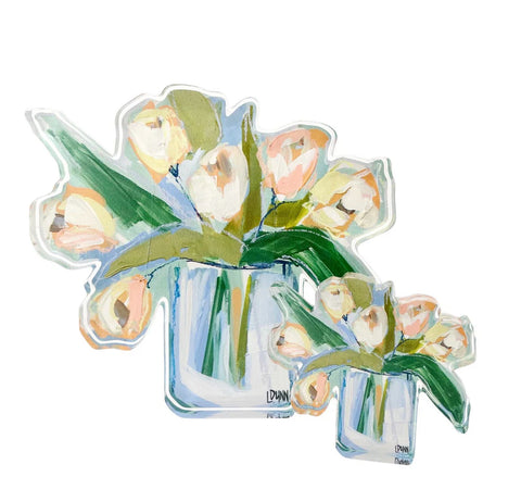 WHITE TULIPS ACRYLIC BLOOM BLOCK Jilli Boutique lauren dunn
