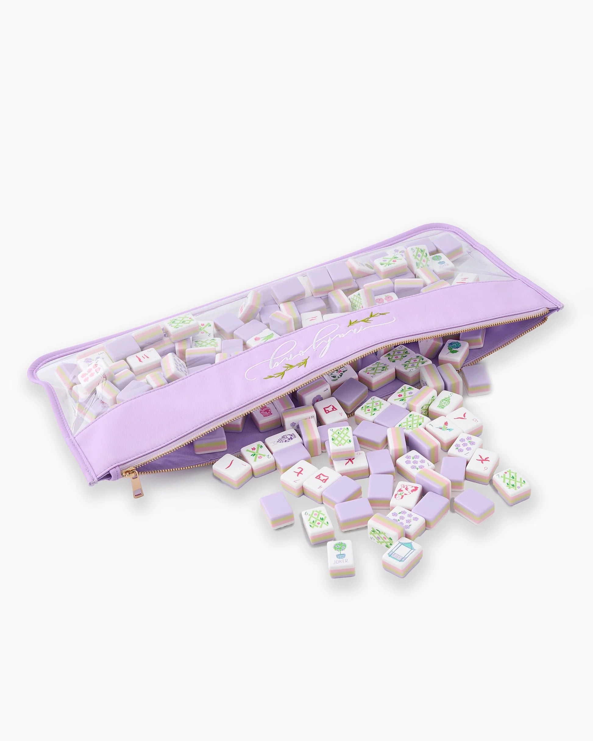 lilac script mahjong bag oh my mahjong jilli boutique 917101 atlanta tile