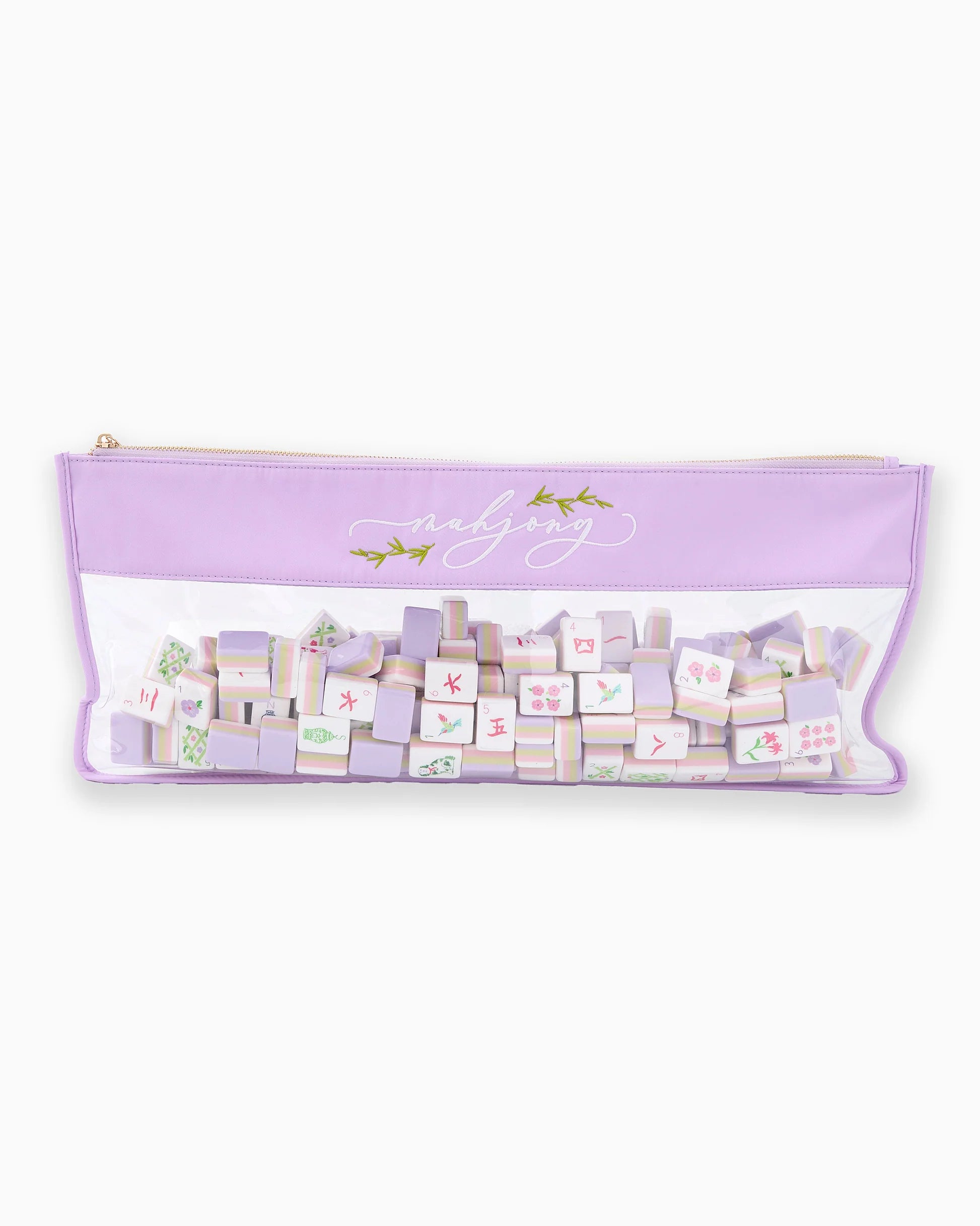 lilac script mahjong bag oh my mahjong jilli boutique