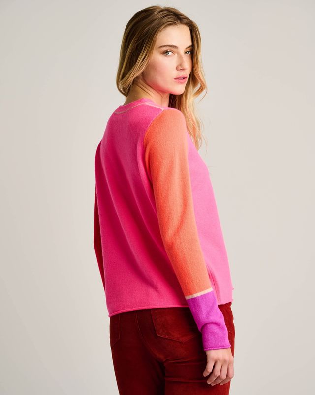 lisa todd block talk neon pink jilli boutique cashmere sweater