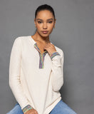 Lisa Todd Double Track Henley Sweater jilli boutique