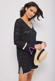 BEACH PLEASE TUNIC in Black by Lisa Todd