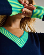 Ribbed and Ready Lisa Todd Navy Jilli Boutique luxury sweater 