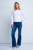 lisa todd piping hot tee white jilli boutique 100% cotton