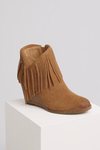 lucky brand yachin suede bootie wedge