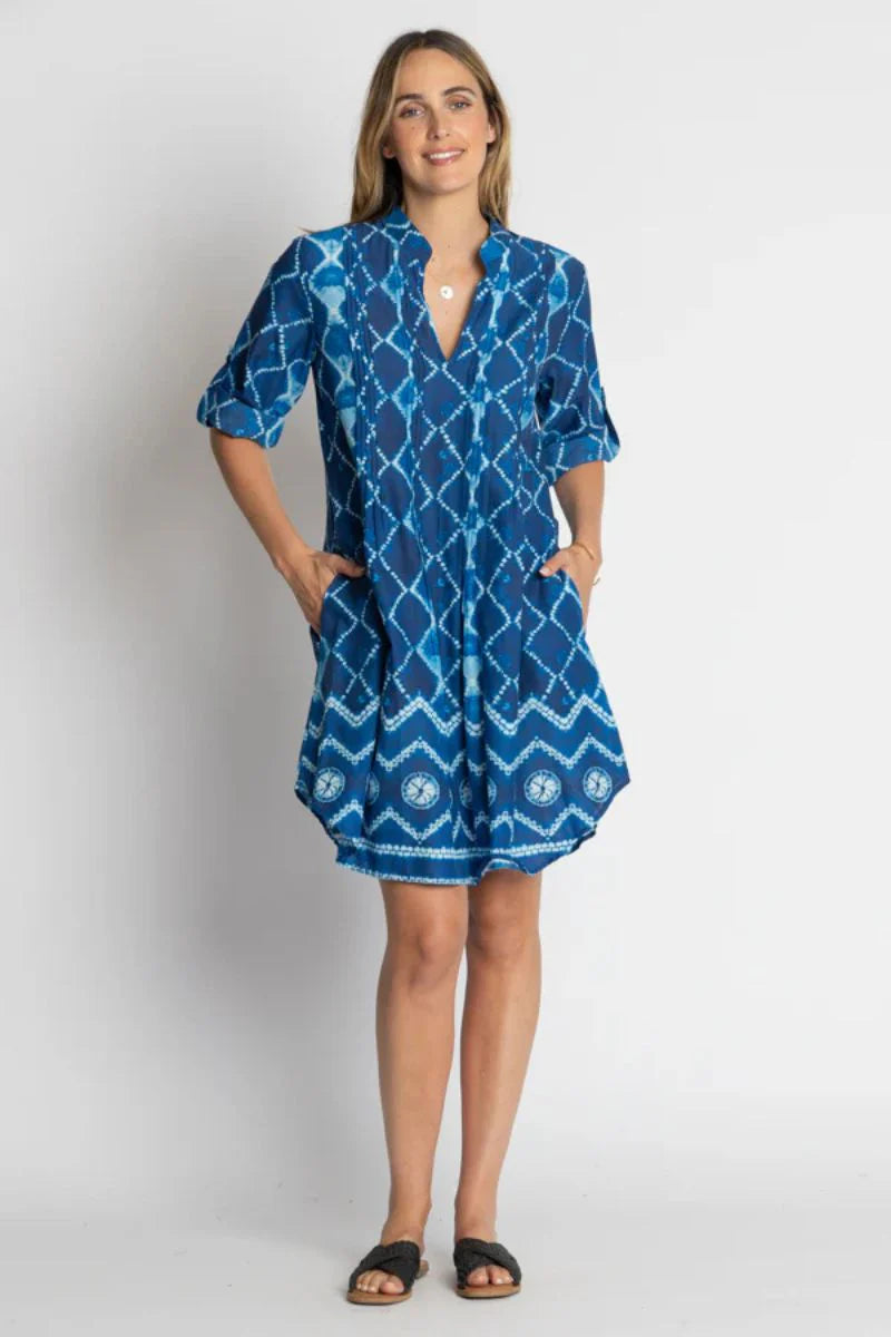 Kumo Tuck Dress ~ Ocean