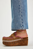 Mou Clog Leather Overstitch
