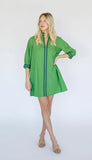 Green Cotton Embroidered Dress