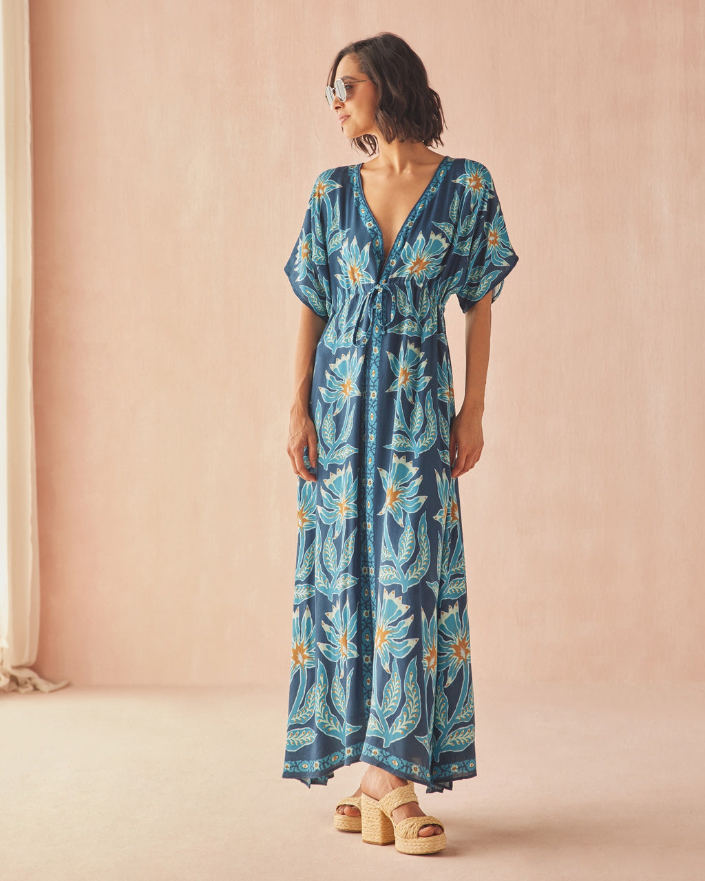 Pia Caftan in ADYA BALTIC by Omika Jilli Boutique Sale
