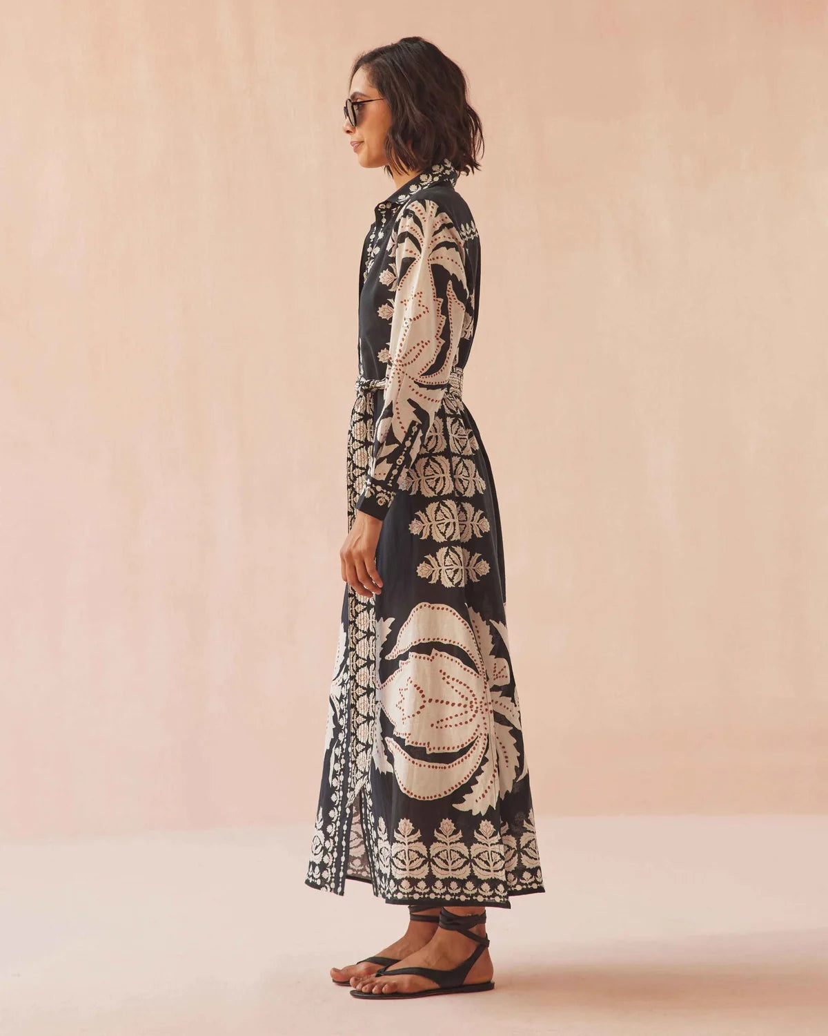 Omika Emma Shirt Dress Nikita Oyster Jilli Boutique Black White