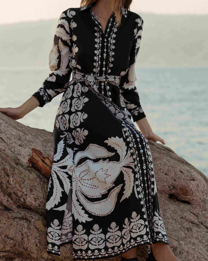 Omika Emma Shirt Dress Nikita Oyster Jilli Boutique Maxi