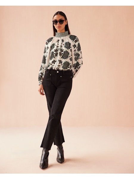 Brooke Blouse in Gia Macaroon by Omika